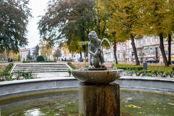 Slupsk Pomorskie Polonya Ekim 2020 Şehir Merkezinde Küçük Bir Park — Stok fotoğraf