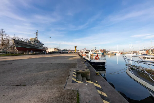 Kołobrzeg Zachodniopomorskie Polska Listopada 2020 Port Mieście Nad Morzem Bałtyckim — Zdjęcie stockowe
