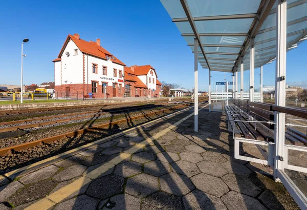 Czluchow Pommerska Vojvodskapet Polen December 2020 Renoverad Järnvägsstation Centraleuropa Järnvägsstation — Stockfoto
