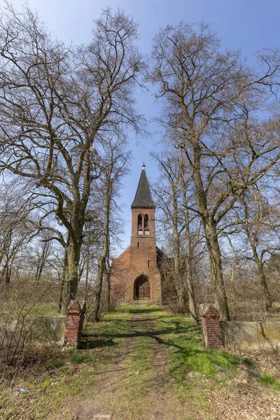 Zrazim Kujawsko Pomorskie Poland April 2021 Ruined Church Built Red — Stock Photo, Image