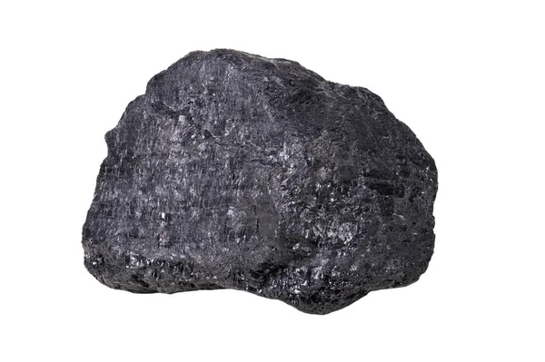 Bir parça sert kömür. Yerden çıkarılan ve acil durum üretmek için kullanılan bir mineral. İzole edilmiş arkaplan.