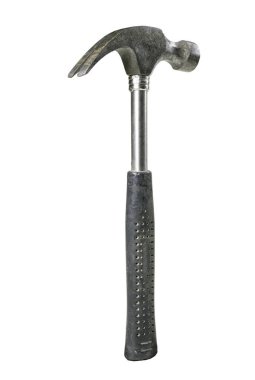 Carpentry hammer for driving nails. Joinery accessories for the assembly of wooden structures. Isolated background.