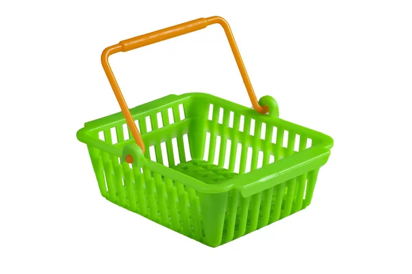 Plastic Shopping Basket Small Container Handy Products Isolated Background — Stockfoto