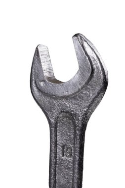 Vidaları gevşetmek için metal ucu açık ingiliz anahtarı. Çilingir atölyesindeki tamirciler için aletler. İzole edilmiş arkaplan.