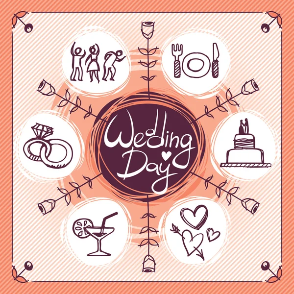 Set van bruiloft pictogrammen — Stockvector