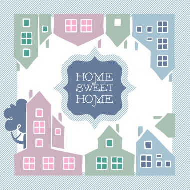 Evler farklı desen ve renk kümesi