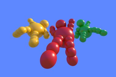 3D soyut çok renkli 