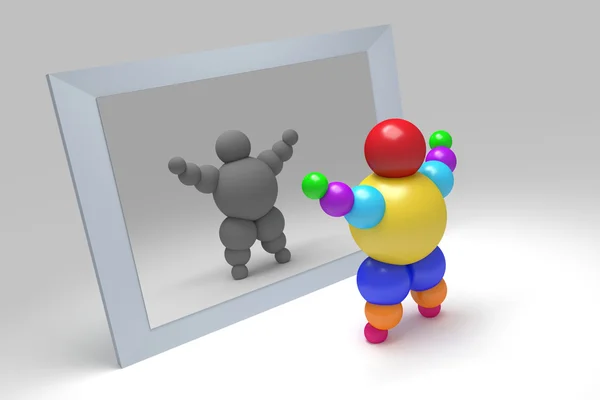 3D abstract karakter van de "Ballman" — Stockfoto