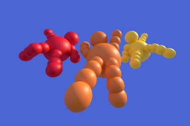 3D soyut çok renkli 