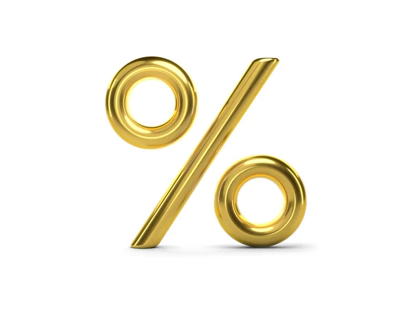 Porcentaje dorado 3d — Foto de Stock