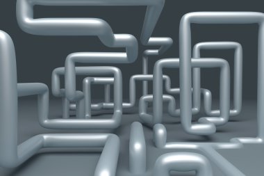 boru hatları 3D soyut çizimi