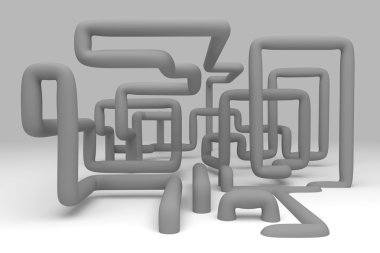boru hatları 3D soyut çizimi