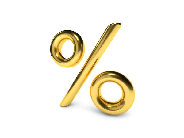 3D zlatý procenta — Stock fotografie