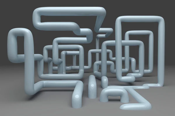 Ilustração abstrata 3D de dutos — Fotografia de Stock