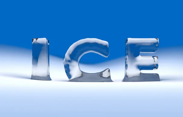 Texto hielo 3D —  Fotos de Stock