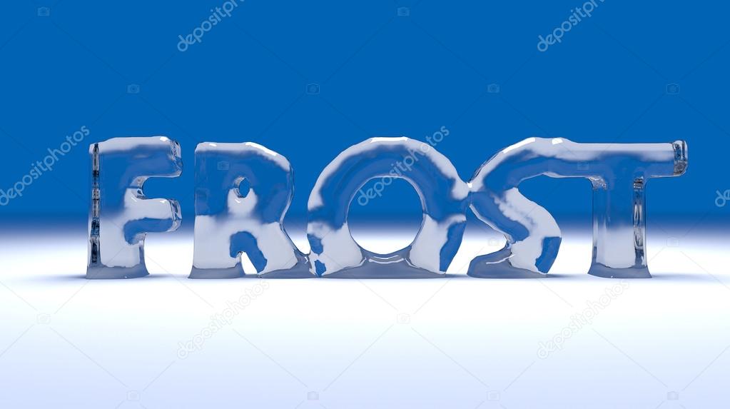 3D frost text on a winter background