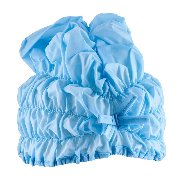 Gorra Ducha Azul Forma Cabeza Sobre Maniquí Invisible Aislado Blanco —  Fotos de Stock