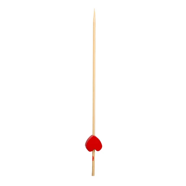 Versierd Met Veelkleurige Houten Cocktailsticks Vorm Van Een Rood Hart — Stockfoto