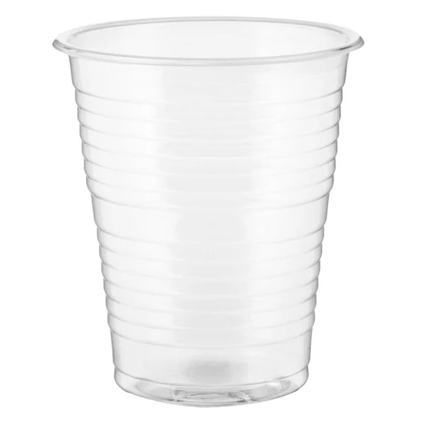 Une Tasse Vide Plastique Transparent Jetable Isolé Sur Fond Blanc Photo De Stock