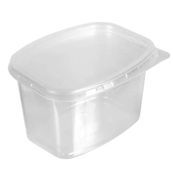 Caja Transparente Plástico Reutilizable Para Comida Para Llevar Picnic Ensalada — Foto de Stock