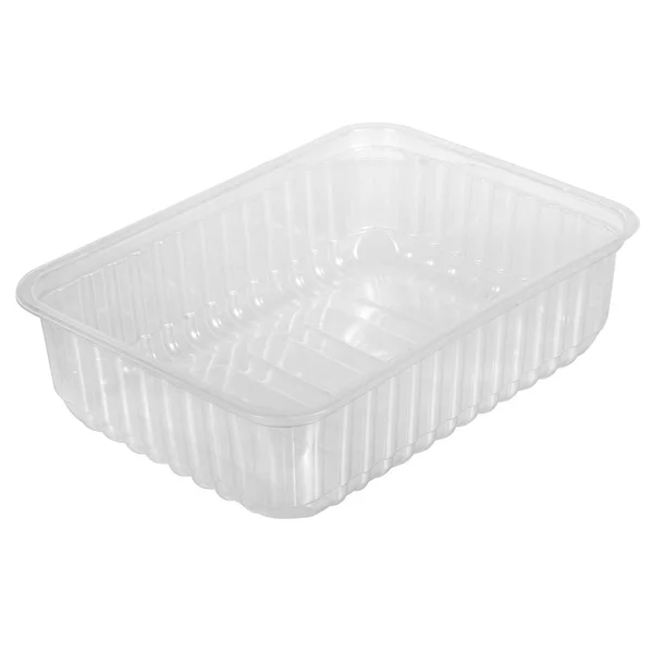Reusable Plastic Transparent Box Takeaway Food Picnic Salad Shop Isolated — Stock Photo, Image