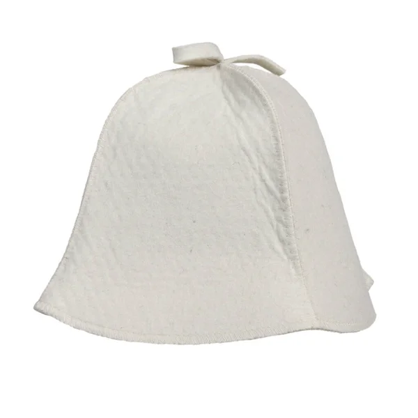 Gorro Fieltro Clásico Para Protección Cabeza Sauna Color Beige Claro —  Fotos de Stock