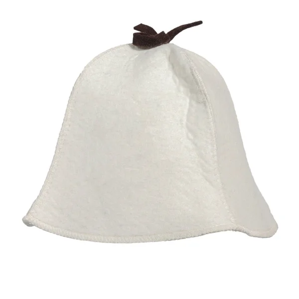 Gorro Fieltro Clásico Para Protección Cabeza Sauna Color Beige Claro —  Fotos de Stock