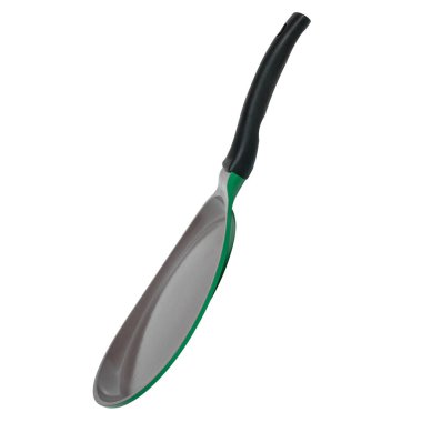 Geleneksel krep ya da omlet için yuvarlak kıvrımlı pişirme örtüsü. Yan görünüm beyaz üzerine izole