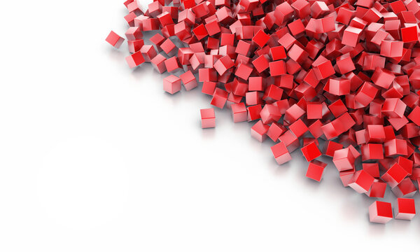 Background from heap of cubes of red colour