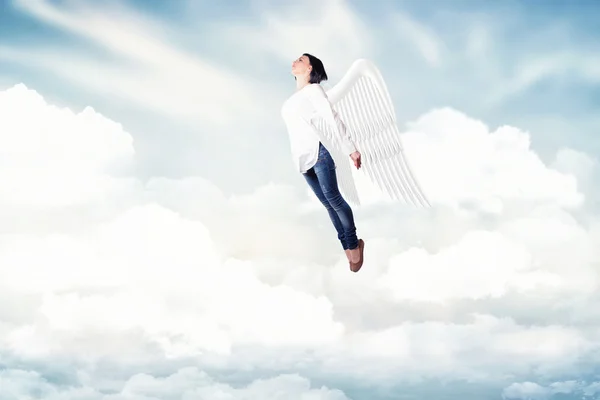 Girl in a clouds — Stock Photo, Image