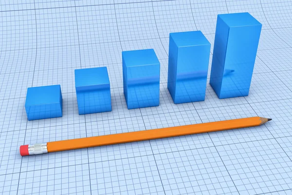 Lápiz con el diagrama —  Fotos de Stock