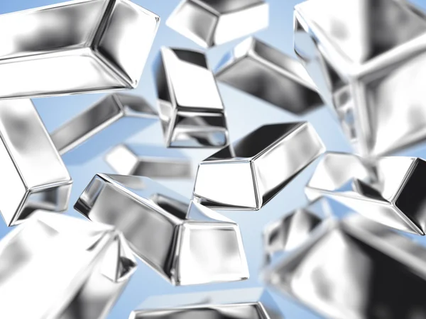 Silver ingots — Stock Photo, Image