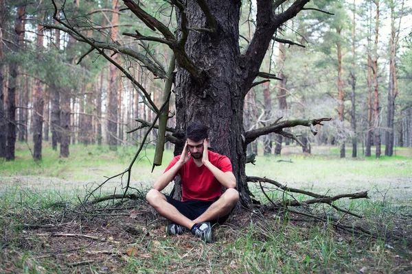 Niño bajo un árbol — Foto de Stock