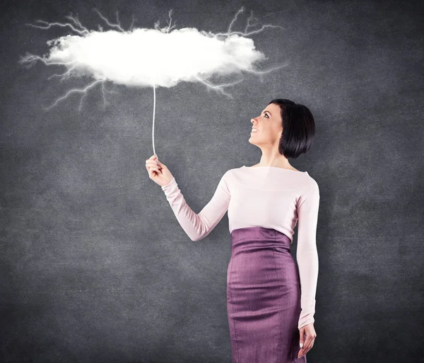 Mädchen mit Wolke — Stockfoto