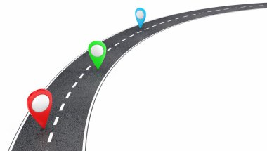 İşaretçileri olan yol