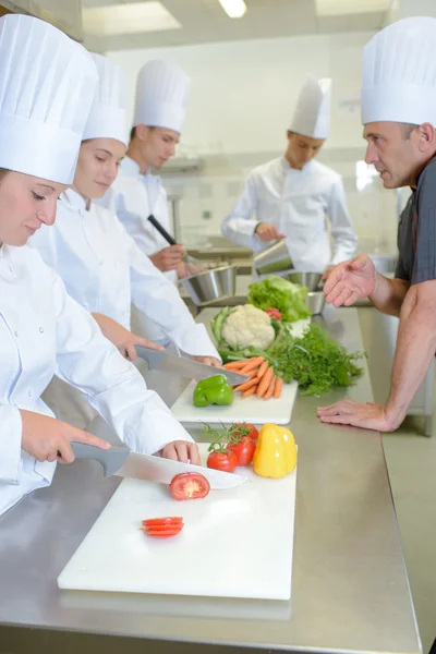 Koch und seine Studenten — Stockfoto