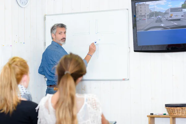 Drijvende Hoorcollege en man — Stockfoto