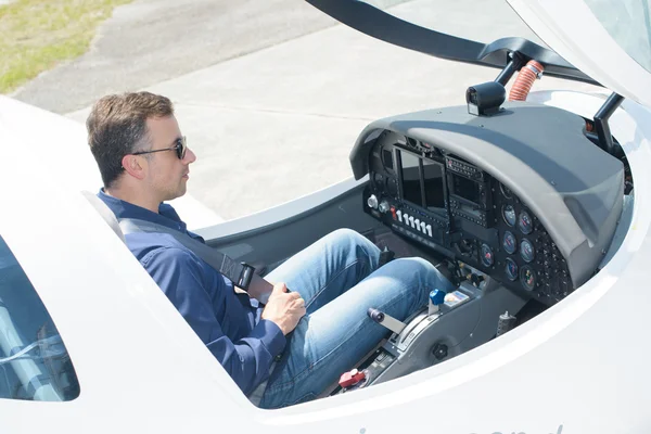 Man inside a cockpit — Stock Photo, Image