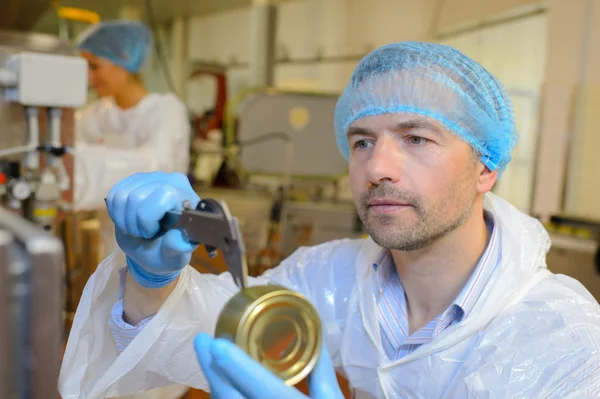 Food inspector and young — Stock Photo, Image