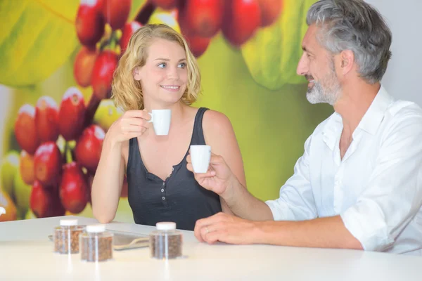 Happy tea time and man — Stock Photo, Image