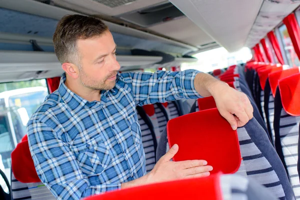 Preparing the seats and man — Stock Photo, Image