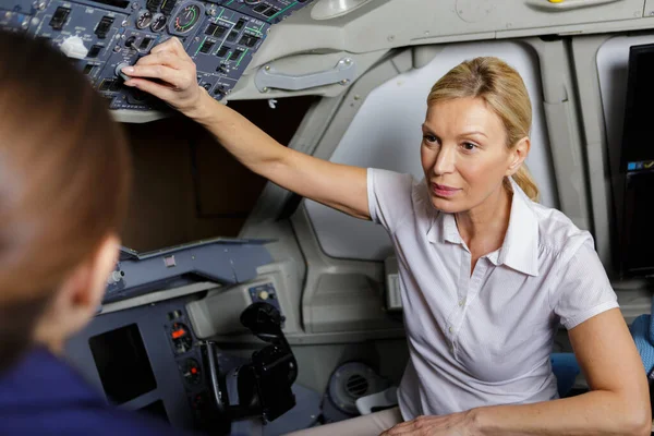 Pilot Cockpit Des Flugzeugs — Stockfoto