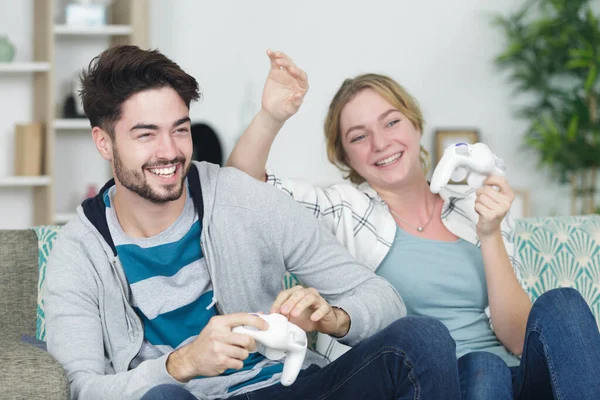 Play Video Games Apartment — Stock Photo, Image