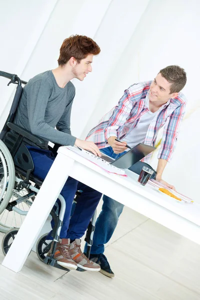 Disabled Student Studying Preparing College Exams — Stock Photo, Image