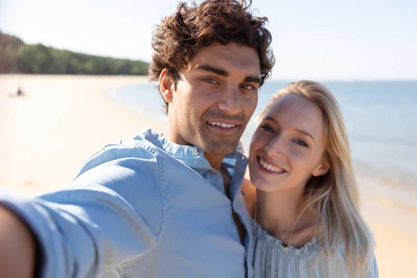 Lustiges Selfie Eines Verliebten Paares — Stockfoto