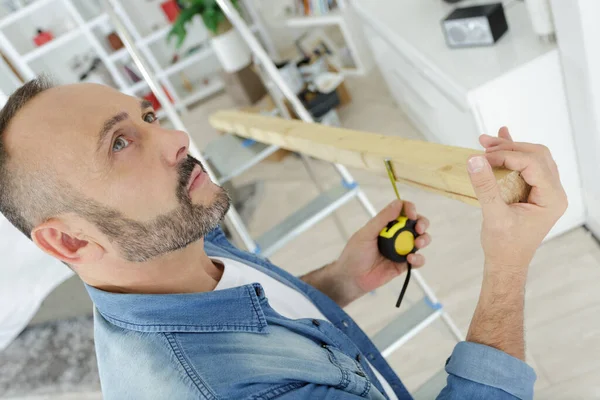 Piso Trabajando Casa Proyecto Mejora — Foto de Stock