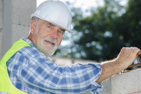 Retrato Construtor Sênior — Fotografia de Stock