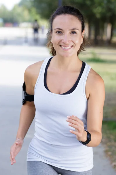 Happy Runner Woman Outdoors — Stock Photo, Image