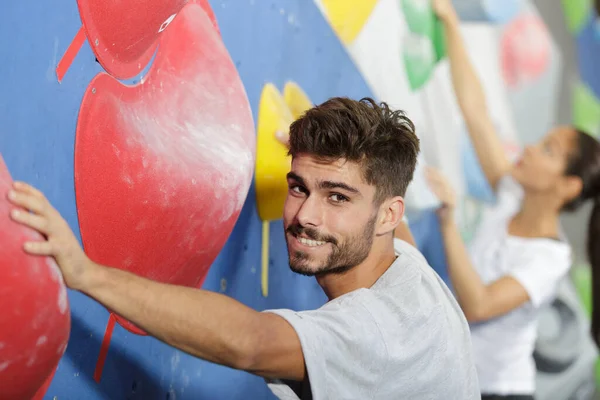 Male Wall Climber Smiling — Stock Photo, Image