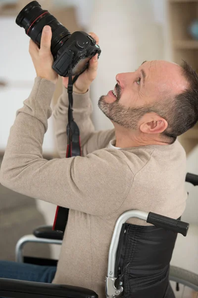 Man Rolstoeltraining Fotograaf Worden — Stockfoto